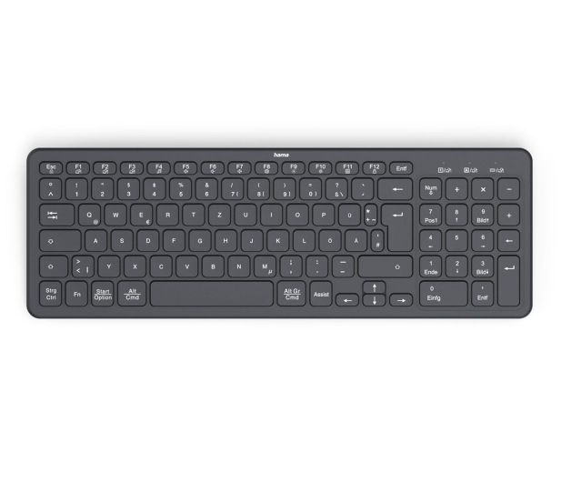 HAMA Klawiatura bezprzewodowa MULTI-DEVICE WK-300 czarna - 1331334 - zdjęcie
